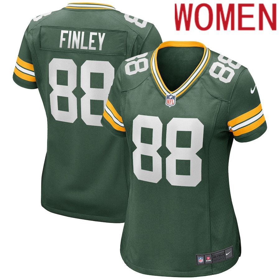 Women Green Bay Packers 88 Jermichael Finley Nike Green Game Retired Player NFL Jersey